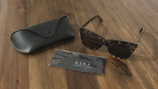 DIFF Women's Tortoise Sunglasses Square ET GR17OP 50-23-145 w/Case  Cloth