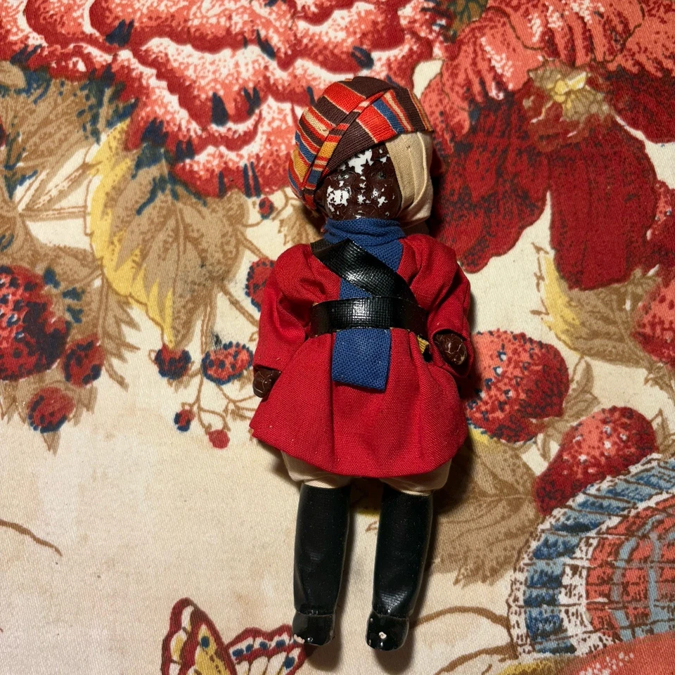 Vintage African American Composition Doll Ethnic Costume in Original Box Swedish - Image 3 of 4