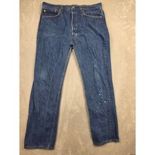 Vintage Levi's 501XX Jeans Mens 38x34 Fit 35x32 Blue Button Fly USA Made 80s 90s