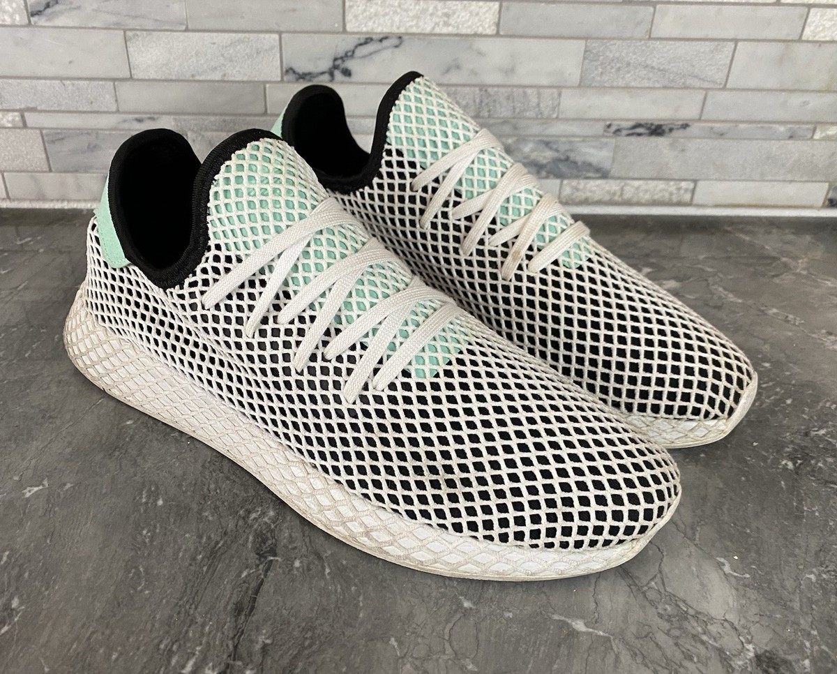 adidas Men\'s Deerupt Runner Core Black/Easy Green/White Mesh Size 11 Scarpe uomo adidas Deerupt Runner Core Black/ Easy Green  main image 4