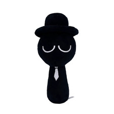 Black Sprunki Horror Plush Cartoon Soft Stuffed Pillow Kids Gift Toy Doll