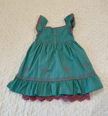 Matilda Jane Once Upon A Time Needle & Thread Dress Teal Pink Girls Size 4