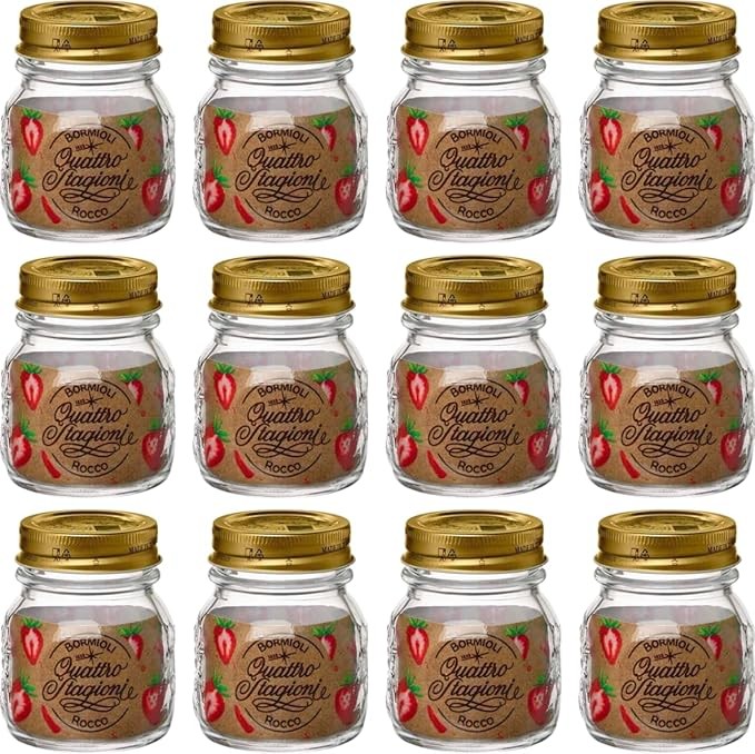 12 Barattoli Vetro 250ml per Dispensa e Conserve - Tappo Vite 70mm