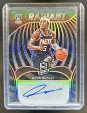 2021-22 Panini Spectra David Duke Jr. Radiant Signatures Auto RC #/99 Nets