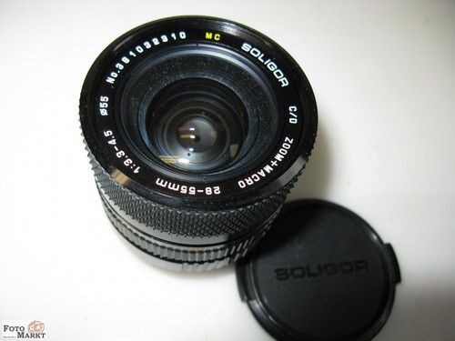 Zoom+Macro Lens Wide Angle Soligor Mc 28-55/3,3 -4, 5 Pentax-K Lens Pk - Picture 1 of 3