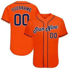 American Baseball Jersey Custom Orange Navy White Authentic Baseball Jersey Base