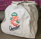 Rare White Britvic Vintage Faux Leather Holdall Sports Weekend Flight Bag.