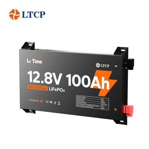 LiTime 12V 100Ah Slim LiFePO4 Lithium Metal Case Battery For RV Home-Refurbished
