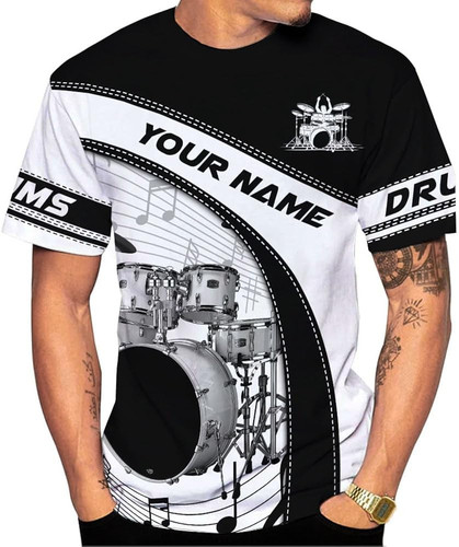 Custom Drummer 3D Shirt Drum Tshirts Gifts for Men Women Personalized Drummers T
