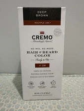 CREMO Hair & Beard Color #10 DEEP BROWN No Mix No Mess MULTIPLE USE New in Box!