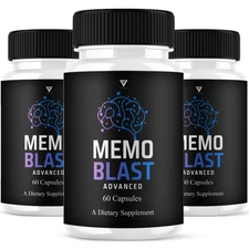 (3 Pack) Memo Blast Premium Nootropic Supplement, MemoBlast Pills (180 Capsules)