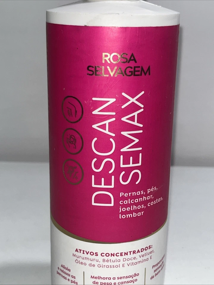 Novo Rosa Selvagem Descan Semax Para Pernas Cansadas + Pesadas, 16,9floz, Exterior Danificado - Imagem 2 de 4
