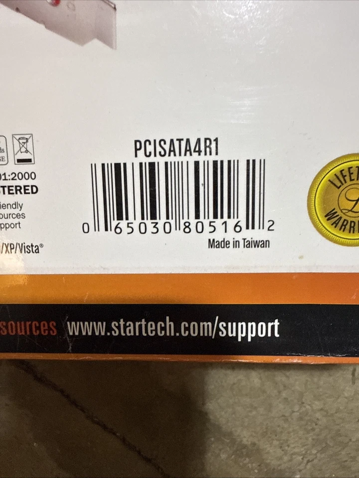 StarTech 4 Port PCI SATA RAID Controller Adapter Card, PCISATA4R1 - Image 2 of 4