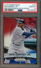2015 Panini Prizm 154 Ken Griffey Jr. HOF Red White Blue Mojo Prizm PSA 10 6836