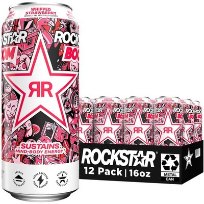 Rockstar, Boom Energy Drink with Caffeine and Taurine Packaging May Vary, Whi...