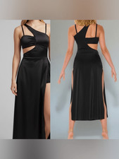 Kelle dance costume black maxi 2 piece dress leotard EQUILIBRIUM 8430 LC child