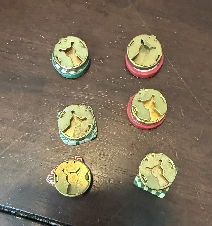 Set of 6 Polymer Fimo Clay Multicolor Christmas Button Covers Just Under 1" - Image 3 of 3