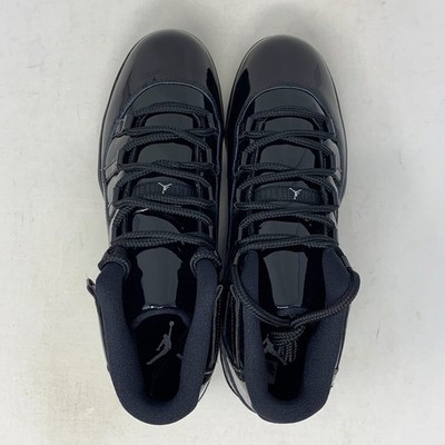 Air Jordan 11 Chrome Black Patent Leather Football Cleats PE, Size
