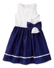 GYMBOREE EGG HUNT NAVY w/ WHITE BODICE N BOW EASTER DRESSY DRESS 4 6 8 NWT