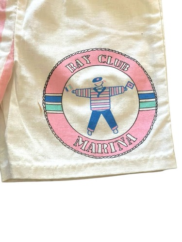 Vintage 80s Girls Size 4 Bay Club Marina Shorts Pink Striped Colorblock USA Made - Picture 3 of 4