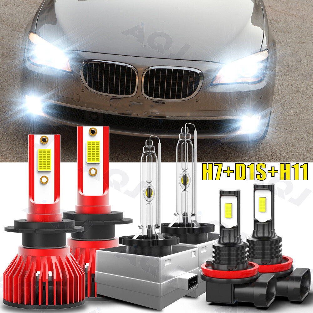 FOR BMW 750i 750Li 760Li 2006 2007 2008 LED+HID Headlight High/Low+Fog ...