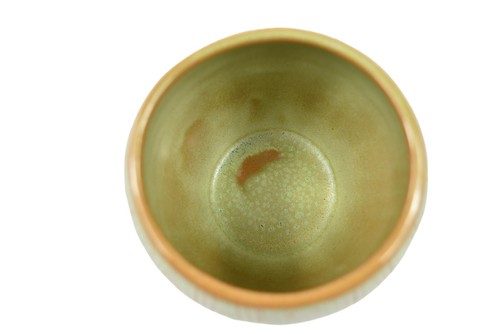 Vintage Frankoma Pottery T7 Prairie Green Tiki 4" Coconut Planter - Picture 6 of 10