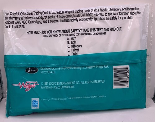 1991 Widget Trading Card TREATS Sealed Bag 24pks or 3 Cards - Picture 2 of 2