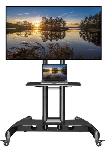 Mobile TV Cart, Rolling TV Stand with Wheels for 32 to 75 Inch LCD LED OLED