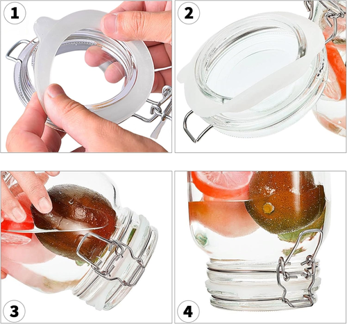12 Rubber Seal Rings for Glass Jars, Silicone Gaskets for Mason Jars (White) - 第 4/12 張圖片