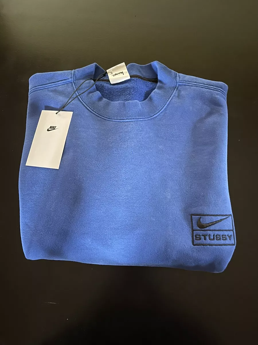 nike x stussy acid washed fleece crew Blue xxs   eBay