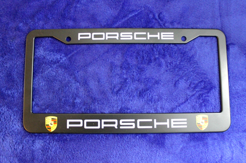 Light Metal Porsche License Plate Frame Key Fob Key Chain Accessory Crest - Picture 2 of 14