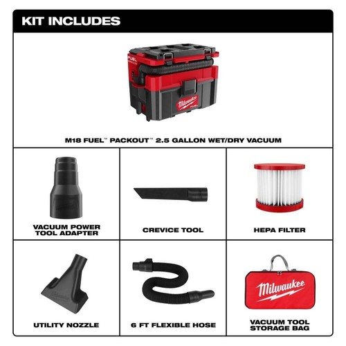 PACKOUT PACKOUT Cordless Wet/Dry Shop Vacuum 2.5 Gal. 18V Li-Ion w/ Storage Bag - Bild 2 von 12