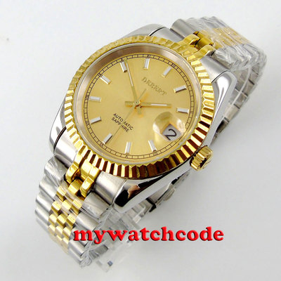 36mm debert golden dial luminous marks miyota Automatic mens womens Watch D89