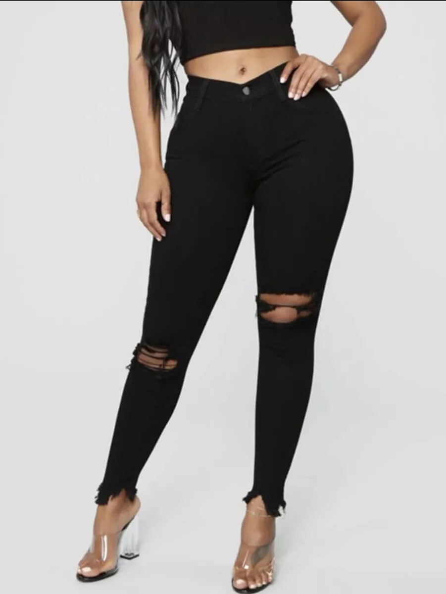 Womens Black Ripped Jeans