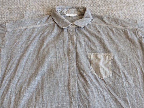 Rag Bone Jean Top Women Small Gray Green Hidden Button Up Long Sleeve Shirt - Picture 2 of 11