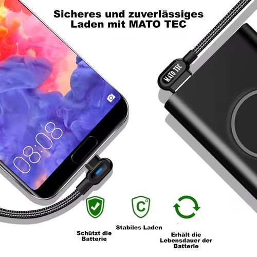 1-2m Typ C USB-C USB 90° Kabel kątowy Szybkie ładowanie do Samsung Huawei Xiaomi - Zdjęcie 3 z 16