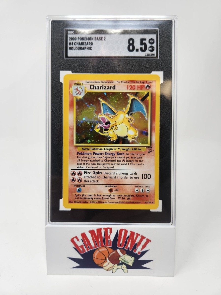 2000 Pokémon Base Set 2 Charizard #4/130 Holographic Holo SGC 8.5