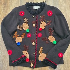 Jack B. Quick Vintage Christmas Sweater Size Petite Small