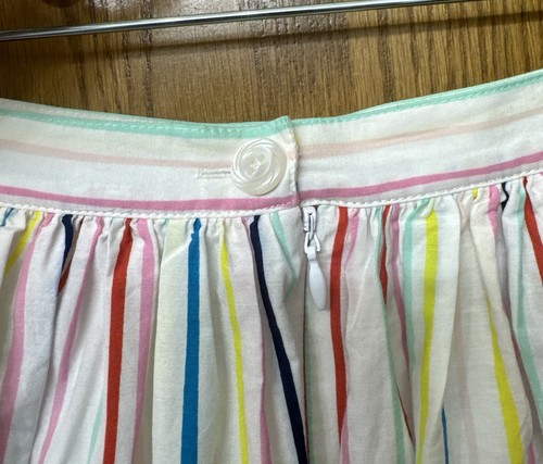 Vintage 60s Full Skirt Penguin Brand Colorful Stripes White 4 - Picture 4 of 5