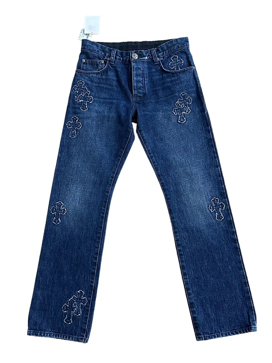 chrome hearts denim patch jeans