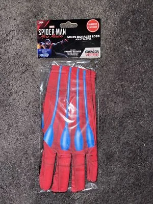 Marvel Spiderman Miles Morales 2099 Gamer Verse Adult Red Gloves New - Image 1 of 2