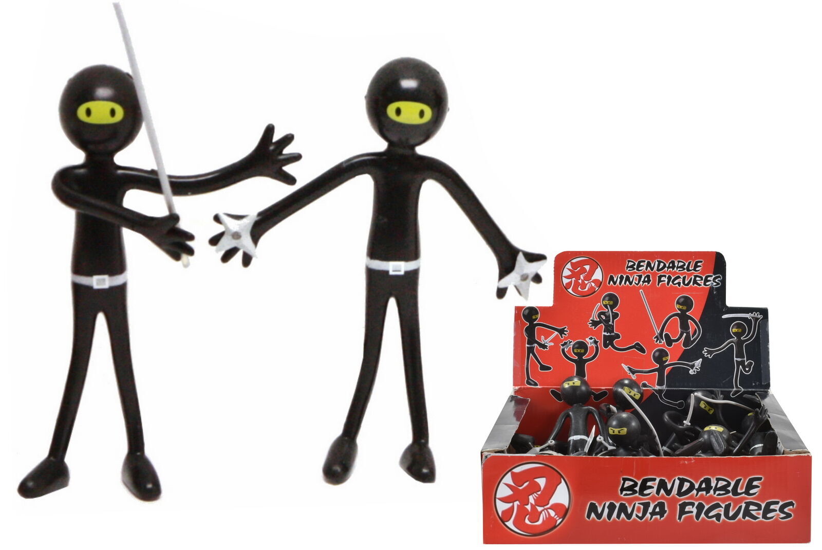 X 1 NINJA BENDABLES -  BENDY MAN! PARTY BAG TOYS GIFT! SENSORY! BEND!
