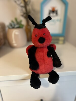 Jellycat kleiner Bashful Marienkäfer Marienkäfer rot schwarz weiches Plüschtier 8 Zoll Original