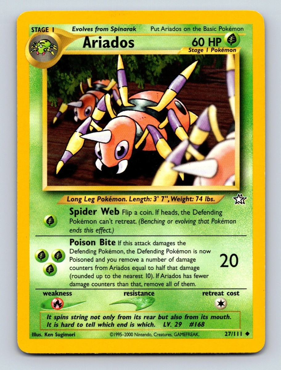 Ariados HP 60 Spider Web Attack Rare Green Vibrant Pokémon | eBay