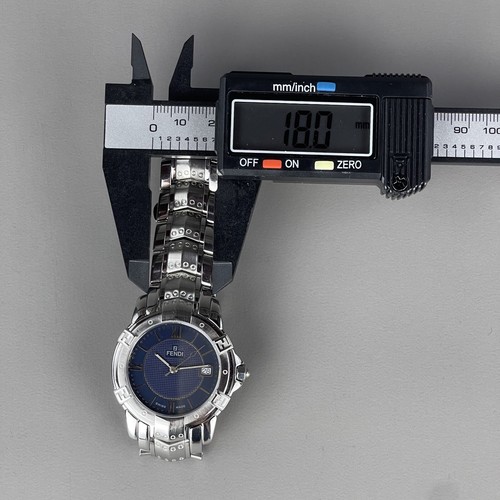 FENDI 3500G Men's Watch Quartz Silver Case Stainless Steel Band New Battery - Picture 16 of 17