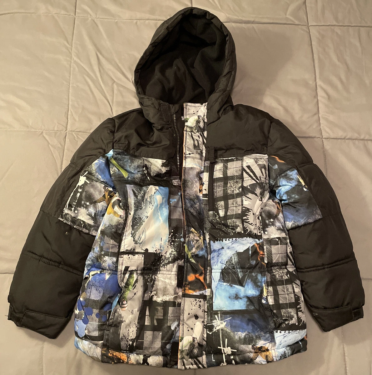 Athletech Boys Winter Coat Jacket Size M 8 Black Color Design