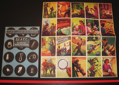 1942 Glass Industry Educational Set (1 Unused Album & Uncut Sticker Sheet)