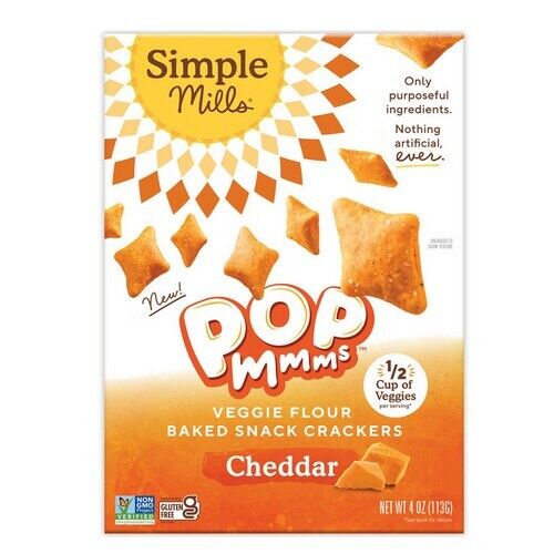 Galletas saladas para aperitivos al horno de harina vegetal Pop MMMS Cheddar 4 OZ - Imagen 1 de 1