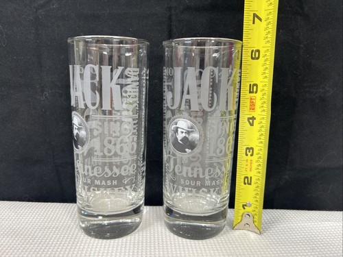 2 Jack Daniels Etched Sour Mash 10 Oz Glasses Tennessee Old No 7 EUC *Portrait* - Picture 4 of 4