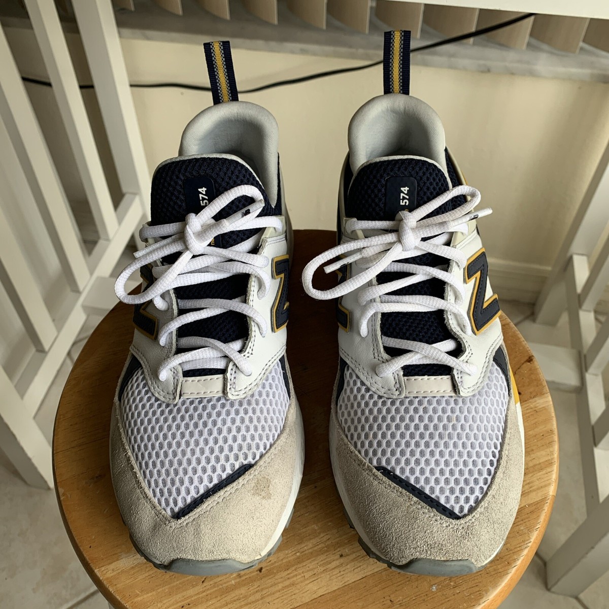New Balance 574 ホワイト/ゴールド23センチ New Balance 574 White Gold Navy Blue Grey Fresh Foam Men's